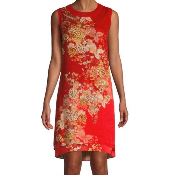 ElieTahari red floral dress never worn! Beautiful - Picture 6 of 7